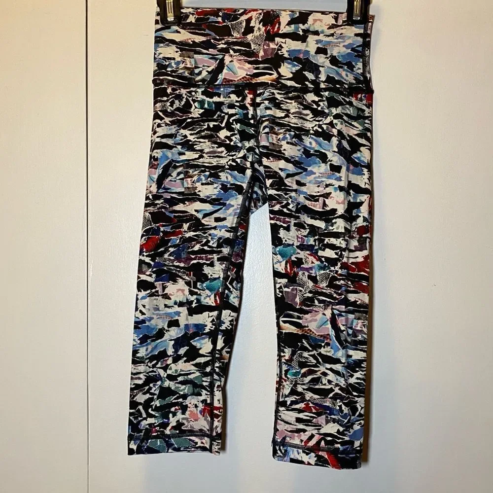 LULULEMON Wunder Under Hi-Rise 1/2 Tight Culture Clash Multi Black Women’s 4